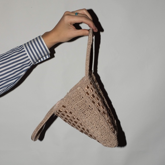 Vintage purse w/ woven satin ribbon - Picture 3 of 3